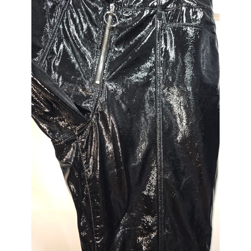 Good American “Good Straight” Black Patent Faux-Leather Pants – Size 18 - Picture 9 of 16